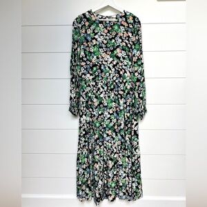 H&M Floral Maxi Dress in Black, Green, Pink, White